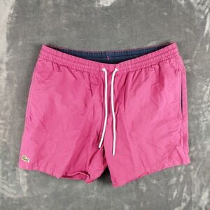 Lacoste Swim Shorts Mens Medium Pink Swimming Trunks Mesh Brief Lined Trunks